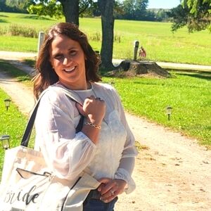 Lulus 3D Floral white Sheer top